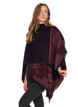 Fringed Shawl with "Animal" Print Contrasting Hem